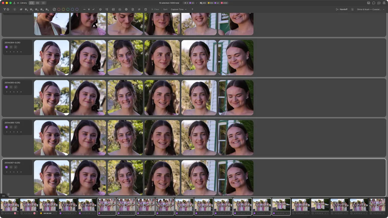 Cullibrate face survey view comparing two detected faces.